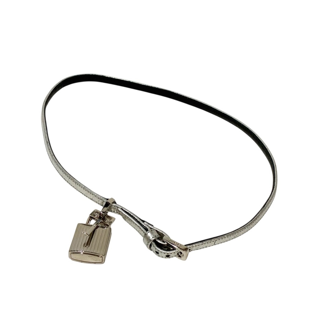 Tom Ford‎ Silver Metallic Padlock Key Adjustable Necklace Belt